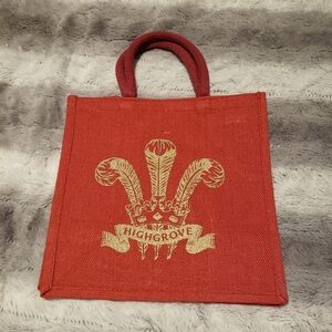 Highgrove Red Tote Bag w Gold Design